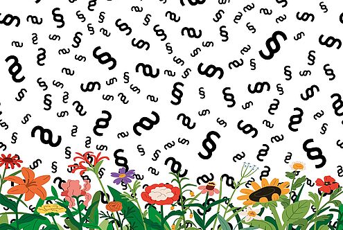 Die Blumen im Paragraphenwald zeigen