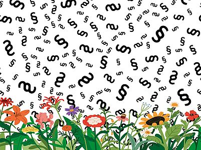Die Blumen im Paragraphenwald zeigen